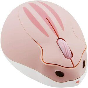 ✨Mouse Pink Wireless Cute Hamster Shape Less Portable Mobile Optical Laptop
